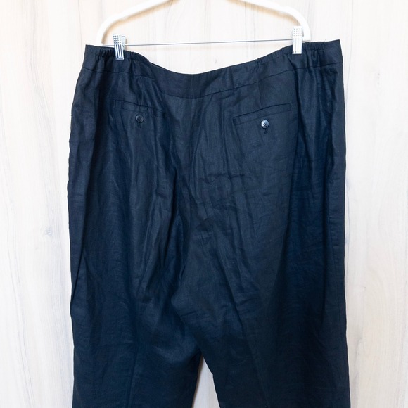 Jones New York Women Linen Pants 24W Black Trousers Coastal Quiet Luxury Classic - Picture 6 of 8